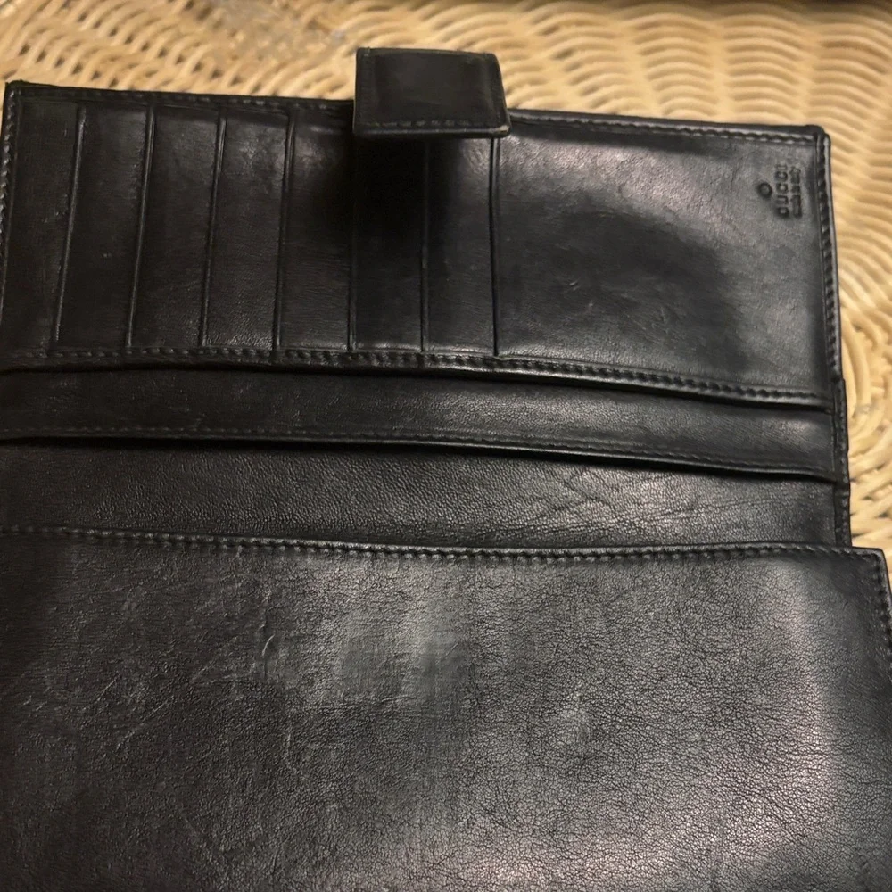 Gucci Black GG Canvas Continental Wallet with Gold Horsebit - Picture 6 of 16